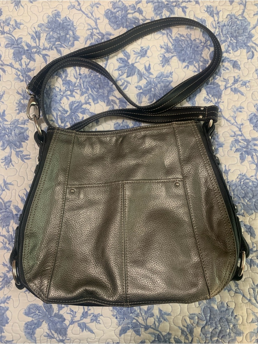 Tignanello Pebbled Leather Crossbody Bag in Black